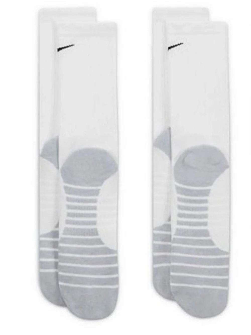 Unisex Nike Dri-Fit White & Gray Crew Athletic Socks Large (M8-12/W10-13) NWT